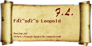 Füsüs Leopold névjegykártya
